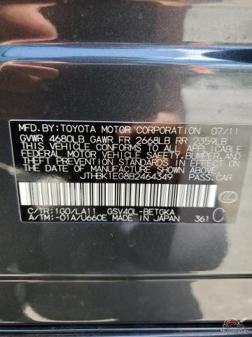 JTHBK1EG8B2464349 2011 LEXUS ES350 photo no. 12