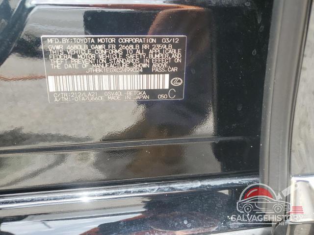 JTHBK1EGXC2499024 2012 LEXUS ES350 photo no. 12