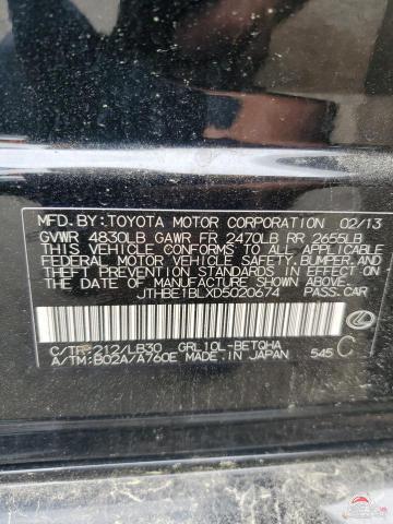 JTHBE1BLXD5020674 2013 LEXUS GS350 photo no. 12