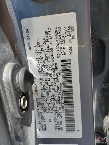 JTJBT20XX40039934 2004 LEXUS GX photo no. 13