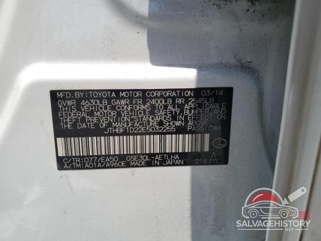 JTHBF1D22E5032255 2014 LEXUS IS photo no. 12
