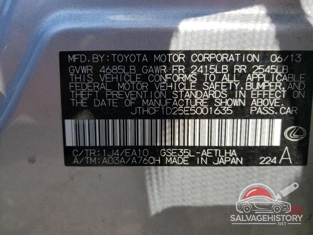 JTHCF1D25E5001635 2014 LEXUS IS photo no. 13