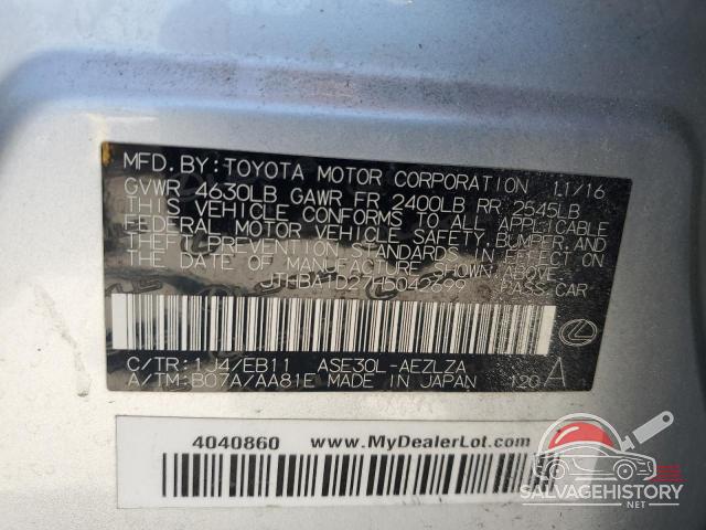 JTHBA1D27H5042699 2017 LEXUS IS photo no. 12