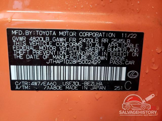 JTHAP1D28P5002429 2023 LEXUS IS 500 F S photo no. 12