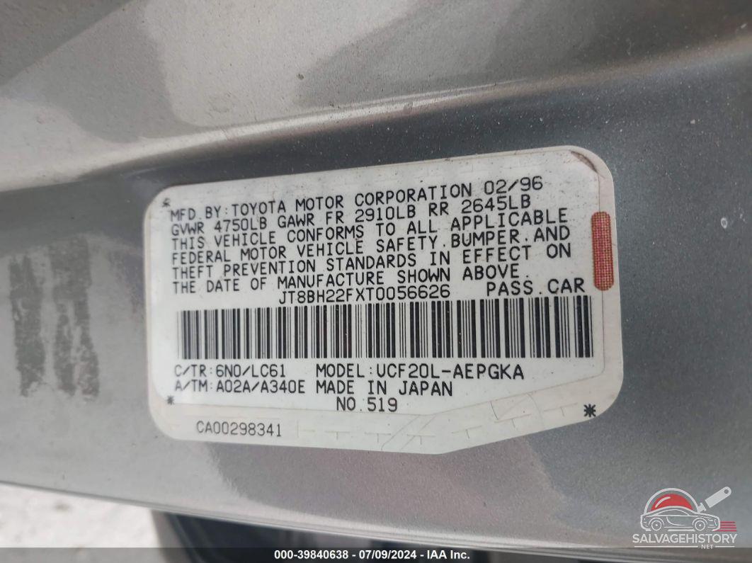 JT8BH22FXT0056626 1996 LEXUS LS photo no. 9