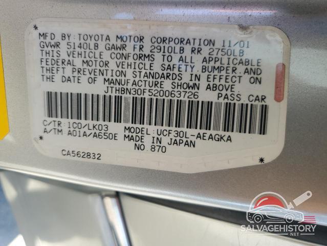 JTHBN30F520063726 2002 LEXUS LS430 photo no. 12