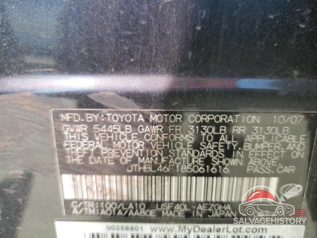 JTHBL46F185061616 2008 LEXUS LS460 photo no. 12