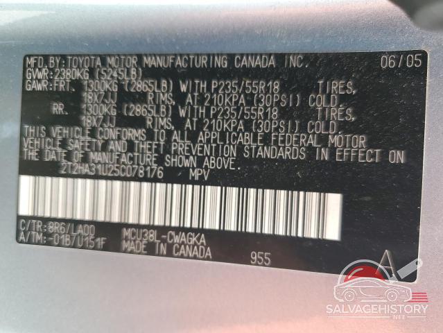 2T2HA31U25C078176 2005 LEXUS RX330 photo no. 13