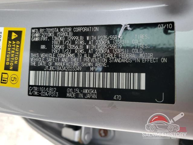 JTJBC1BA3A2023349 2010 LEXUS RX450 photo no. 13