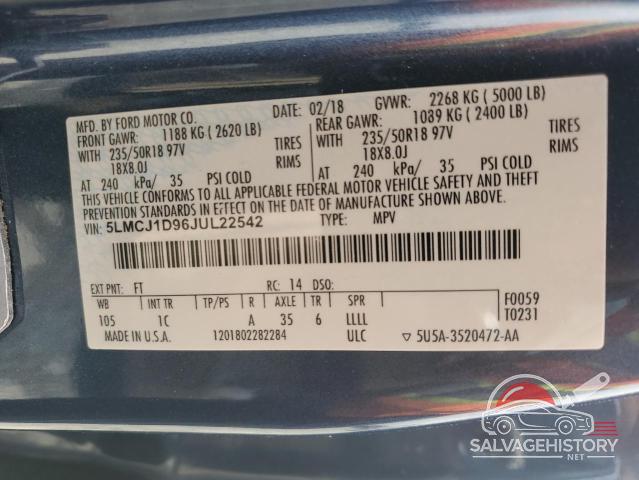 5LMCJ1D96JUL22542 2018 LINCOLN MKC photo no. 12