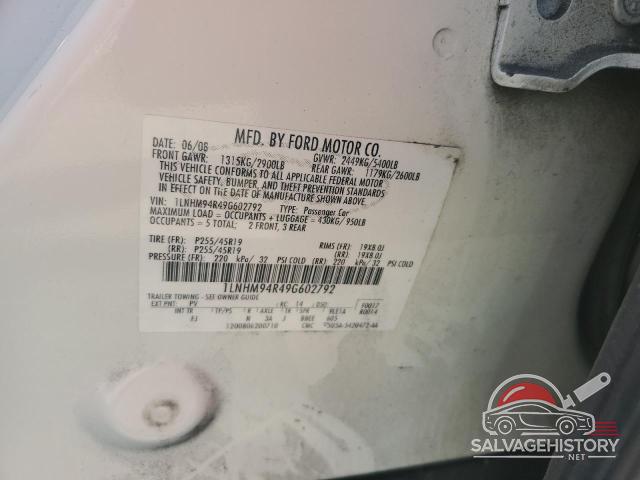 1LNHM94R49G602792 2009 LINCOLN MKS photo no. 12