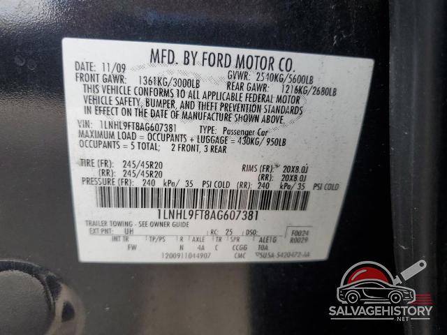 1LNHL9FT8AG607381 2010 LINCOLN MKS photo no. 13