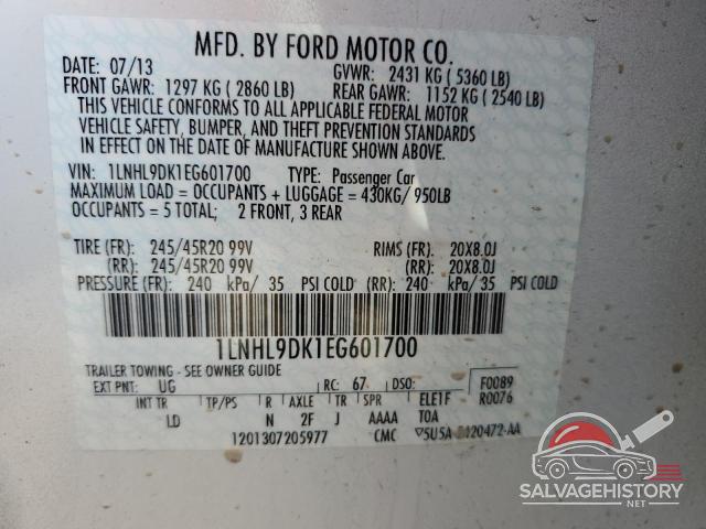 1LNHL9DK1EG601700 2014 LINCOLN MKS photo no. 13