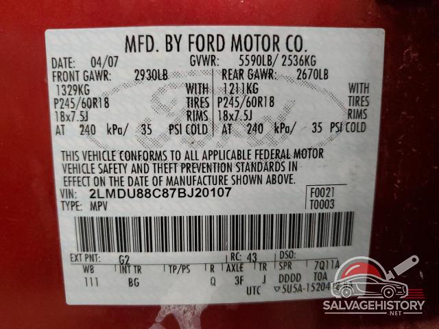 2LMDU88C87BJ20107 2007 LINCOLN MKX photo no. 13