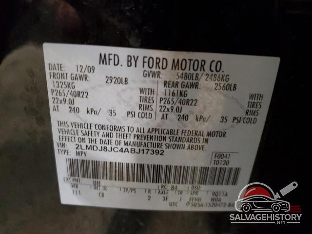 2LMDJ8JC4ABJ17392 2010 LINCOLN MKX photo no. 13