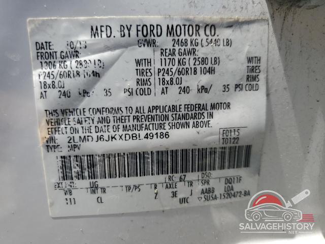 2LMDJ6JKXDBL49186 2013 LINCOLN MKX photo no. 13