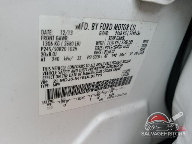 2LMDJ6JK1EBL02775 2014 LINCOLN MKX photo no. 13