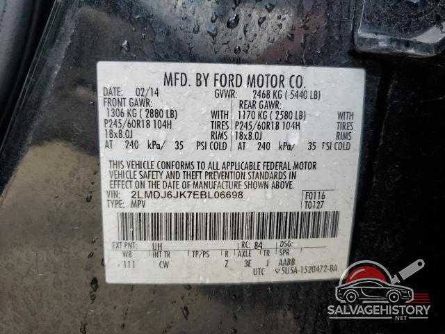 2LMDJ6JK7EBL06698 2014 LINCOLN MKX photo no. 13