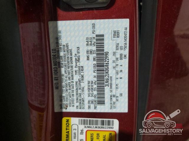 3LN6L2JK0GR622990 2016 LINCOLN MKZ photo no. 13