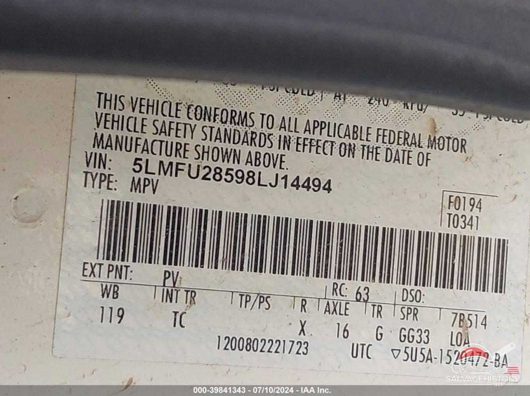5LMFU28598LJ14494 2008 LINCOLN NAVIGATOR photo no. 9