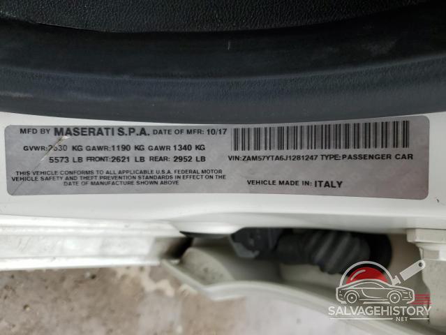 ZAM57YTA6J1281247 2018 MASERATI ALL MODELS photo no. 13