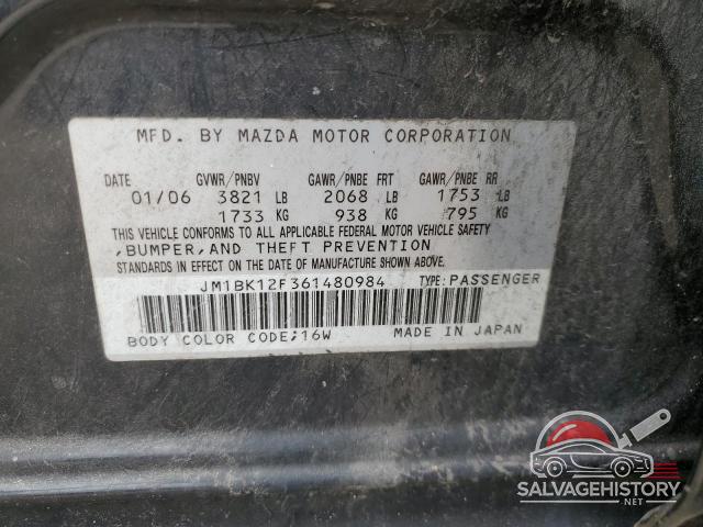 JM1BK12F361480984 2006 MAZDA 3 photo no. 12