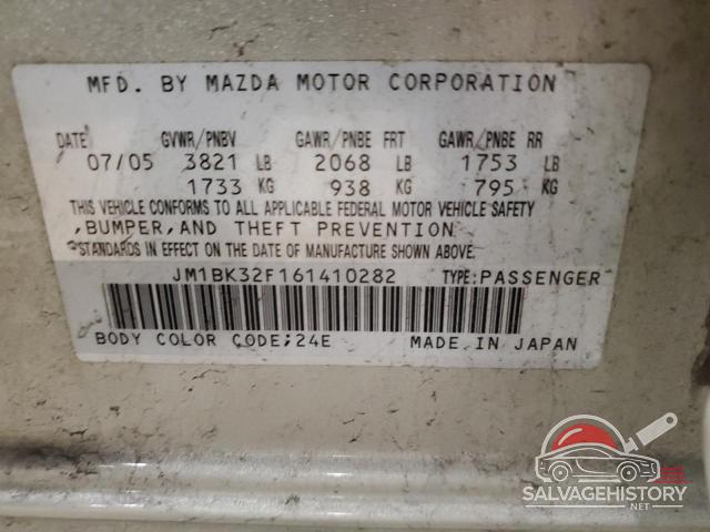 JM1BK32F161410282 2006 MAZDA 3 photo no. 12