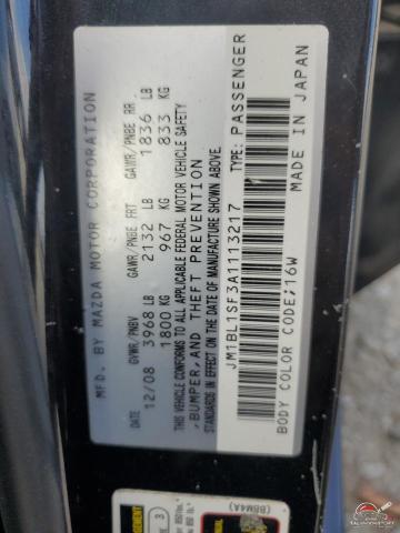 JM1BL1SF3A1113217 2010 MAZDA 3 photo no. 12