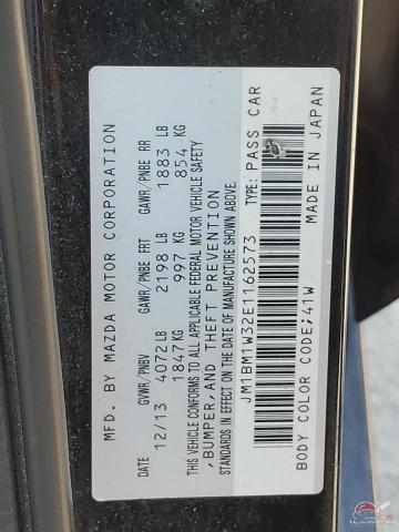 JM1BM1W32E1162573 2014 MAZDA 3 photo no. 12