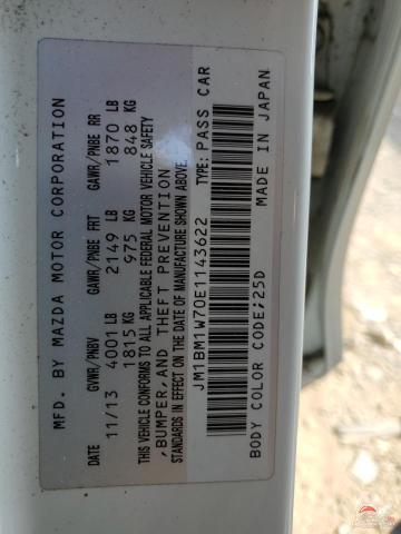 JM1BM1W70E1143622 2014 MAZDA 3 photo no. 12