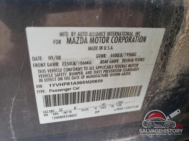 1YVHP81A995M20659 2009 MAZDA 6 photo no. 12