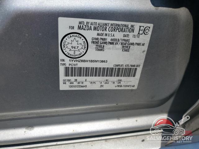1YVHZ8BH1B5M13863 2011 MAZDA 6 photo no. 13
