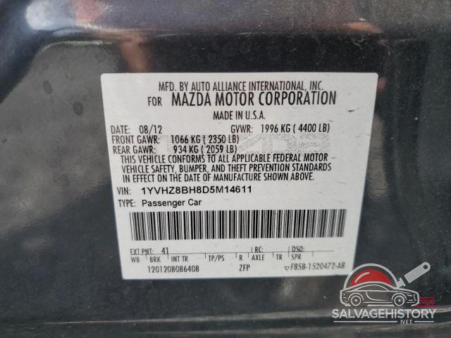 1YVHZ8BH8D5M14611 2013 MAZDA 6 photo no. 13