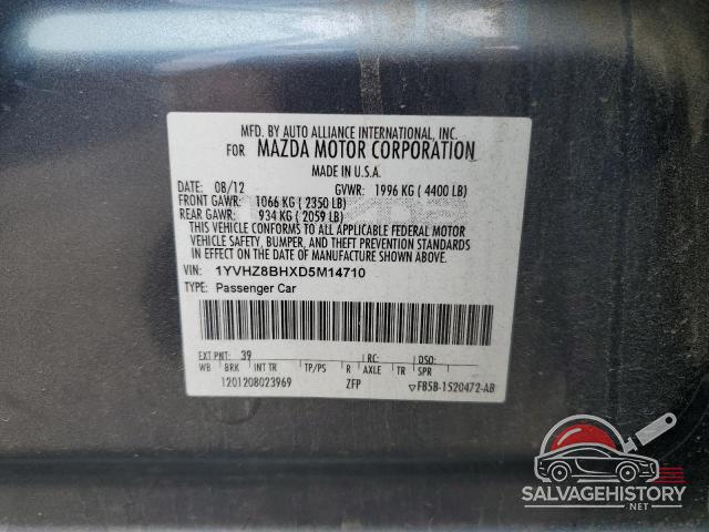 1YVHZ8BHXD5M14710 2013 MAZDA 6 photo no. 12