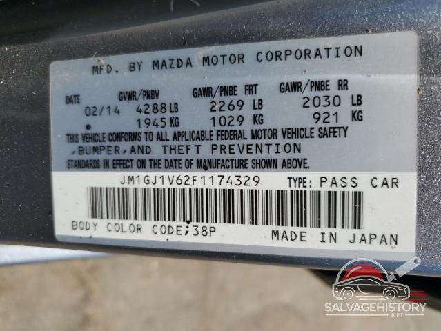JM1GJ1V62F1174329 2015 MAZDA 6 photo no. 12