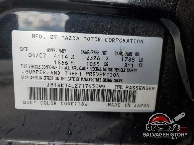 JM1BK34L271745099 2007 MAZDA ALL OTHER photo no. 12