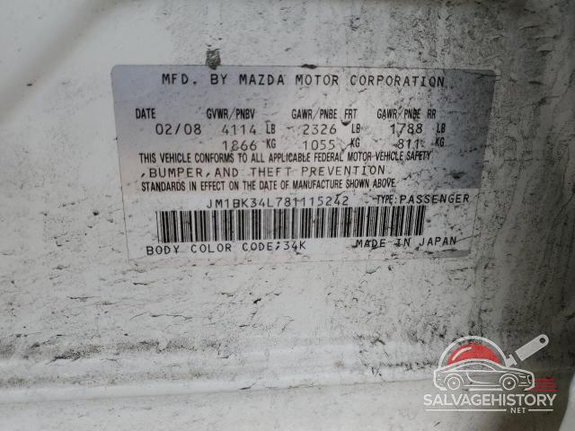 JM1BK34L781115242 2008 MAZDA ALL OTHER photo no. 12