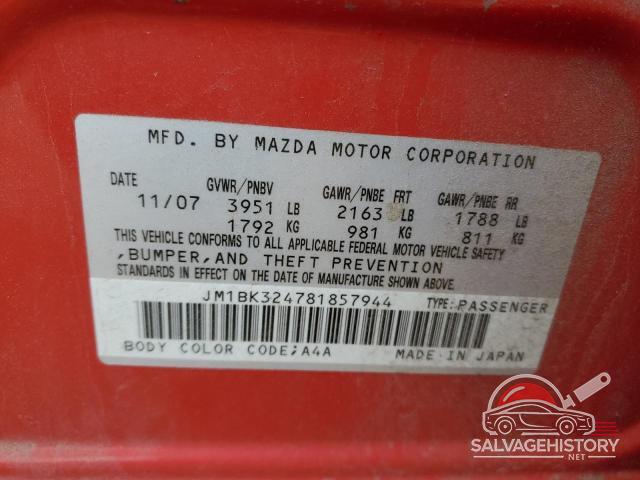 JM1BK324781857944 2008 MAZDA MAZDA3 photo no. 13
