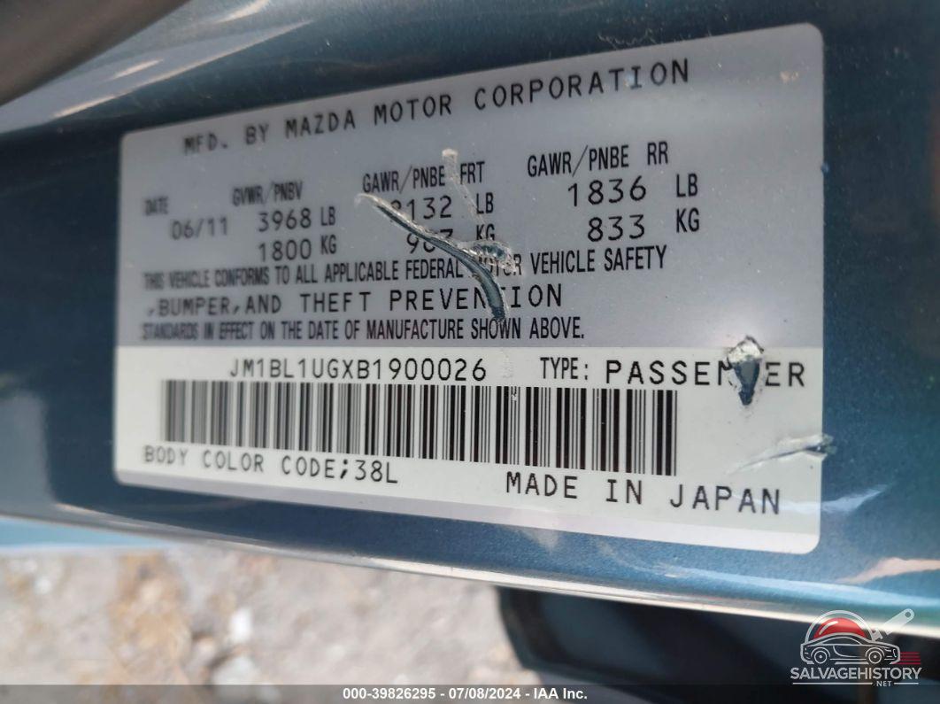 JM1BL1UGXB1900026 2011 MAZDA MAZDA3 photo no. 9