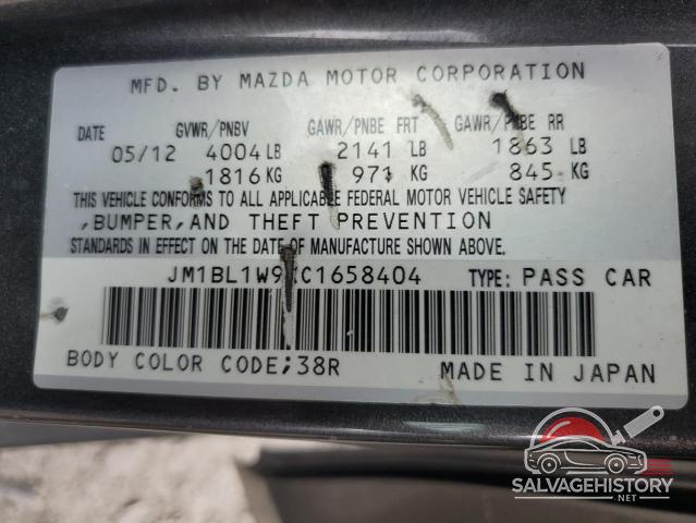 JM1BL1W9XC1658404 2012 MAZDA MAZDA3 photo no. 12