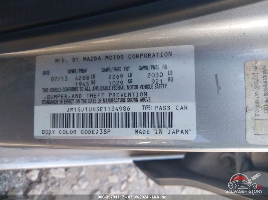 JM1GJ1U63E1134986 2014 MAZDA MAZDA6 photo no. 9