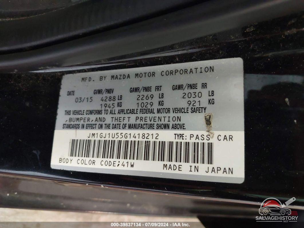 JM1GJ1U55G1418212 2016 MAZDA MAZDA6 photo no. 9