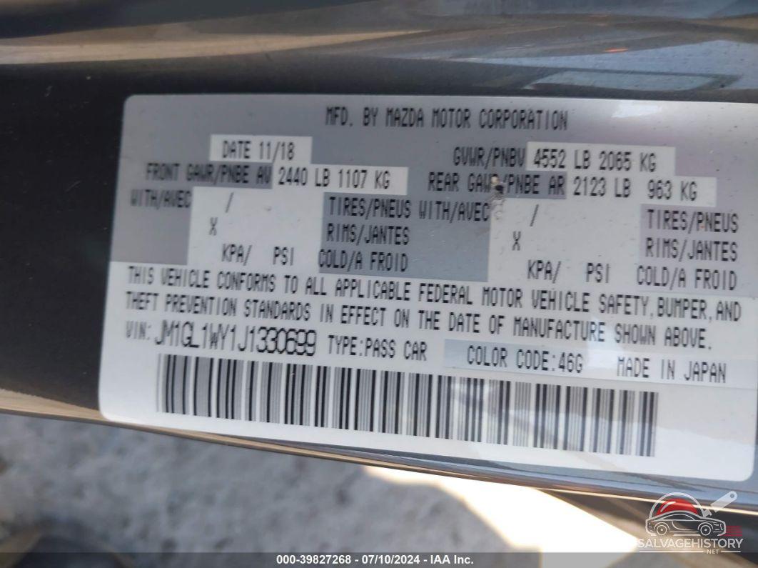 JM1GL1WY1J1330699 2018 MAZDA MAZDA6 photo no. 9