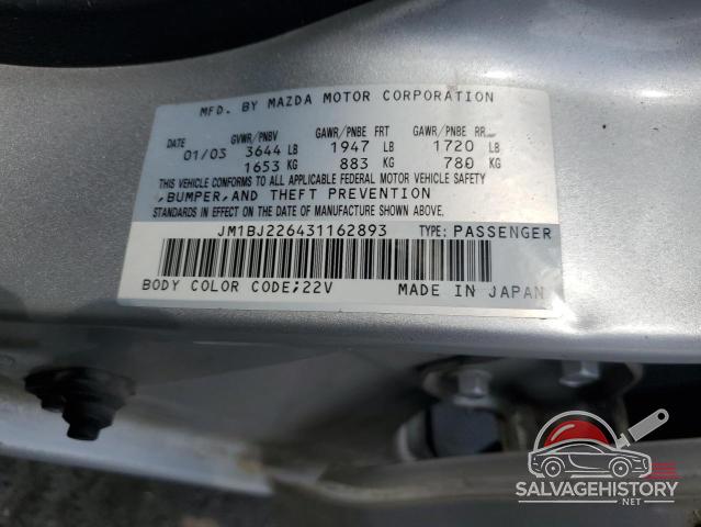 JM1BJ226431162893 2003 MAZDA PROTEGE photo no. 12