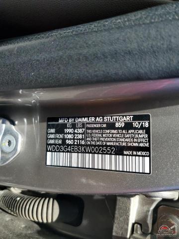 WDD3G4EB3KW002552 2019 MERCEDES-BENZ A-CLASS photo no. 12