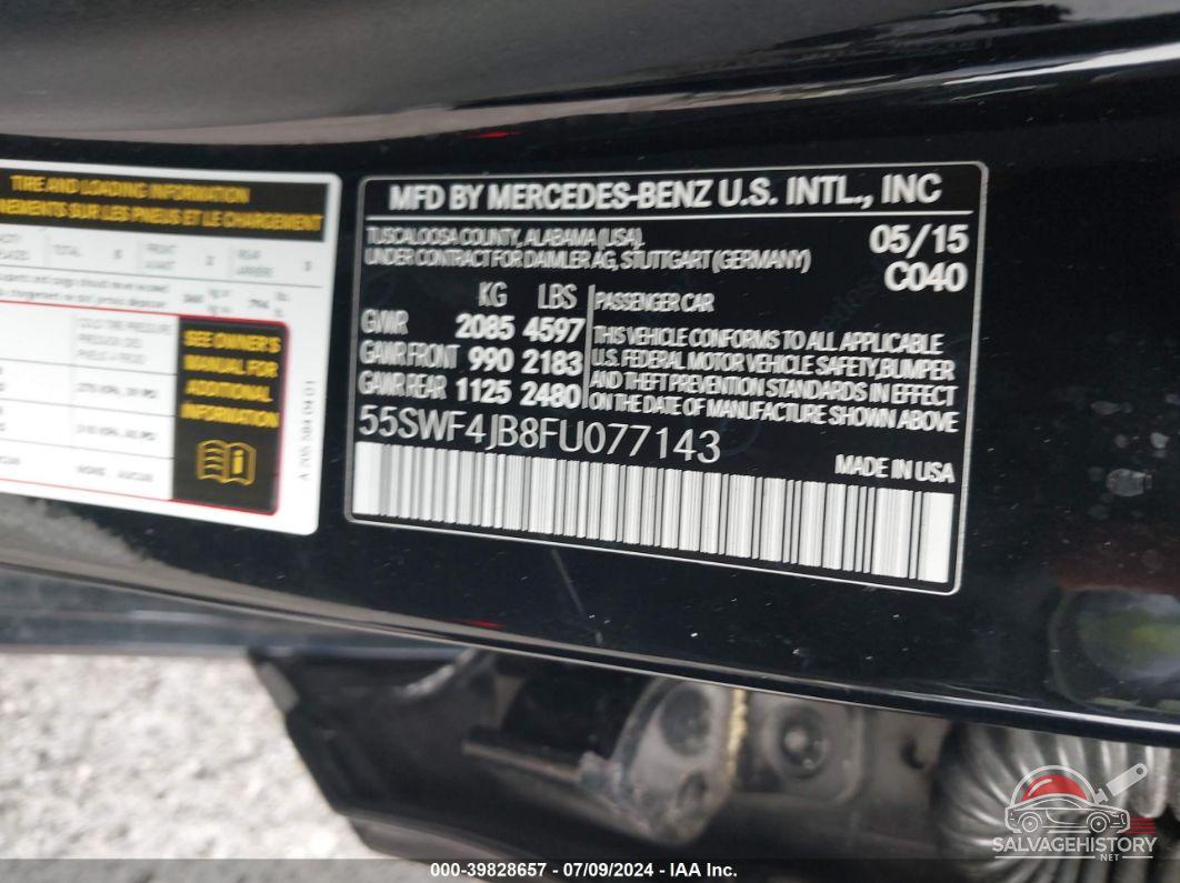 55SWF4JB8FU077143 2015 MERCEDES-BENZ C 300 photo no. 9