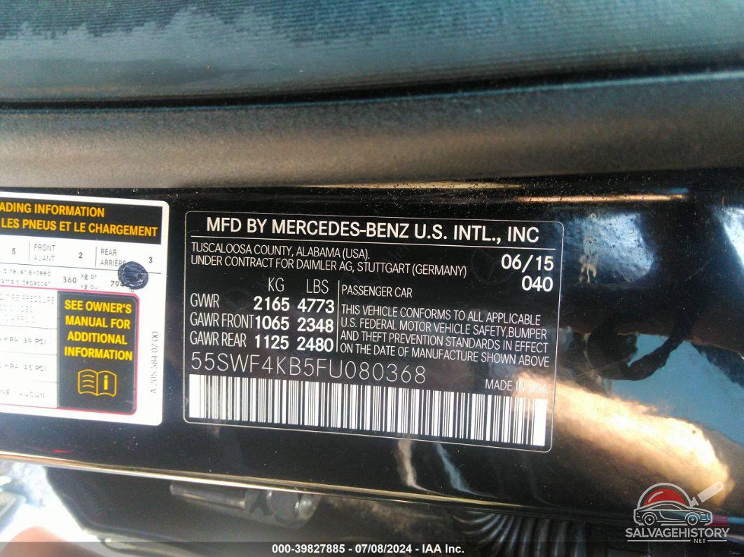 55SWF4KB5FU080368 2015 MERCEDES-BENZ C 300 photo no. 9