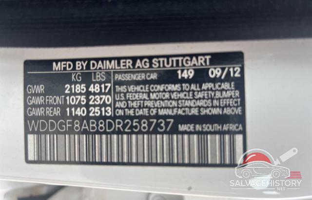 WDDGF8AB8DR258737 2013 MERCEDES-BENZ C-CLASS photo no. 10