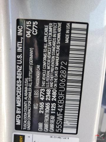 55SWF4KB3FU062872 2015 MERCEDES-BENZ C-CLASS photo no. 12
