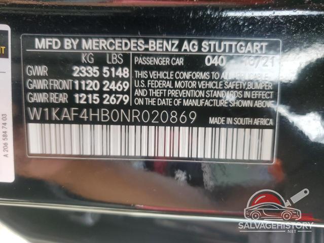 W1KAF4HB0NR020869 2022 MERCEDES-BENZ C-CLASS photo no. 12